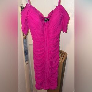 Windsor Pink Puff Sleeve Bodycon Mini Dress